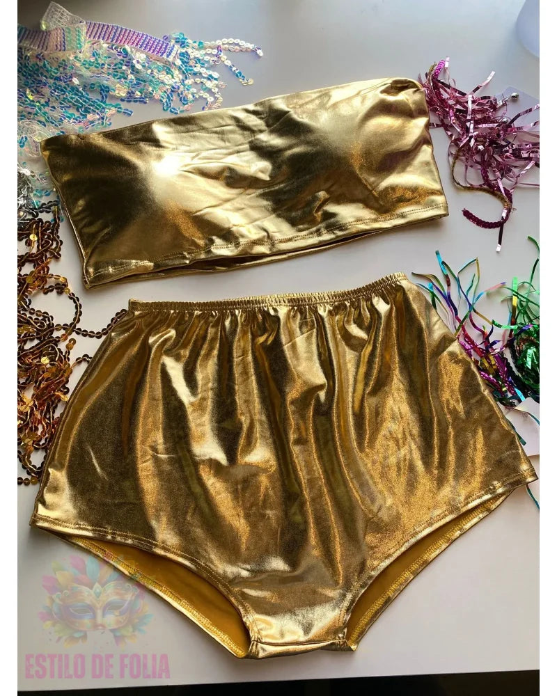 Conjunto Hot Pant Metalizado