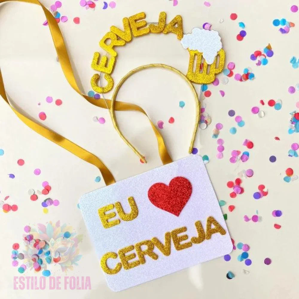 Kit casal CERVEJA (tiara + plaquinha)