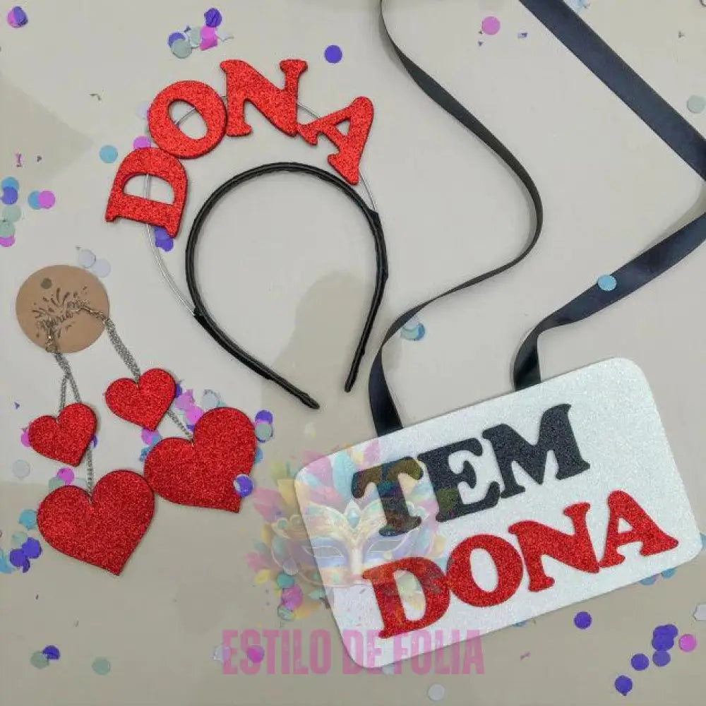 Kit casal DONA (tiara + plaquinha)