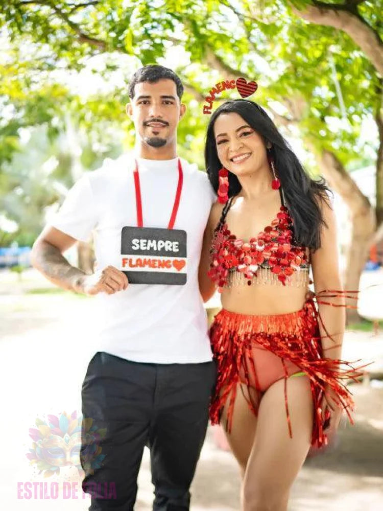 Kit casal SEMPRE FLAMENGO (tiara e plaquinha)